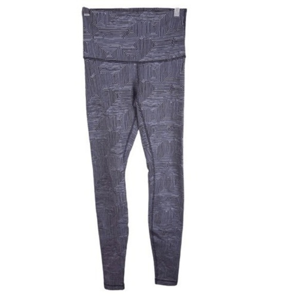 Lululemon Wunder Under High Rise Size 4 Maze Jacquard Full Length‎ Leggings Yoga